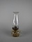 Antique P&A Manufacturing Co. Brass & Peanut Pattern Glass Oil Kerosene Lamp with Finger Loop