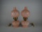 Vintage Pair of Small “Gone with the Wind” Style Pink Boudoir Lamps
