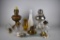 Vintage Lot of Oil Lamps, Chimneys, & Spare Parts