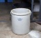Antique Robinson-Ransbottom Five Gallon Stoneware Crock with Blue Crown Stamp & Wood Handles