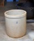 Antique Five Gallon Stoneware Crock with Blue Number