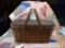 Vintage Two Swing Handled Picnic Basket with Hinged Lids