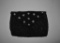 Black Hand-Beaded & Flap-Close Clutch Purse w/ Flower Design