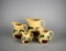 Lot of Four Graduated Watt Pottery's Hand-Painted Apple Pattern Pitchers, USA