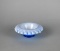 Fenton Small Blue / White Cased Glass Ruffle Edge Bowl