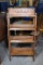 Vintage Folding Oak Four-Shelf Bookcase