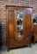 Late 19th C. Hand Made Oak Wardrobe with Dressing Mirror, Prob. British