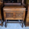 Early 20th C. Steval Ltd Gramophone in Tiger Oak Floor Cabinet with Record Storage