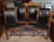 Set of Four Contemporary Black Faux Leather Covered Dining Side Chairs