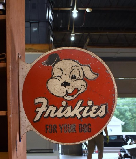 Vintage Stout Sign Co. “Friskies for Your Dog” Wall Mount Metal Advertising Sign, Missouri