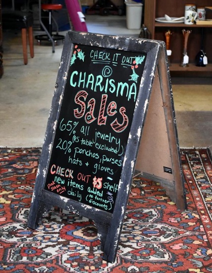 Two-Sided Easel Sidewalk Chalkboard