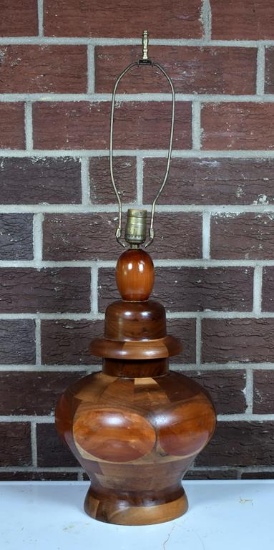 Bruce Logan “Artistry in Wood” Hand Crafted Lamp with Original Design in Ginger Jar Shape, Virginia