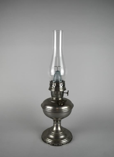 Antique Aladdin Model No. 11 Nickle Plated Kerosene Lamp with Mantle, USA