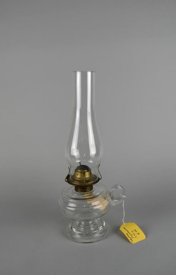 Antique P&A Manufacturing Co. Drip-less Glass Oil Kerosene Lamp with Finger Loop