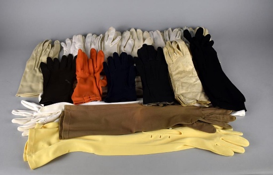 Vintage Lot of Twenty-One Pairs of Ladies Dress Gloves