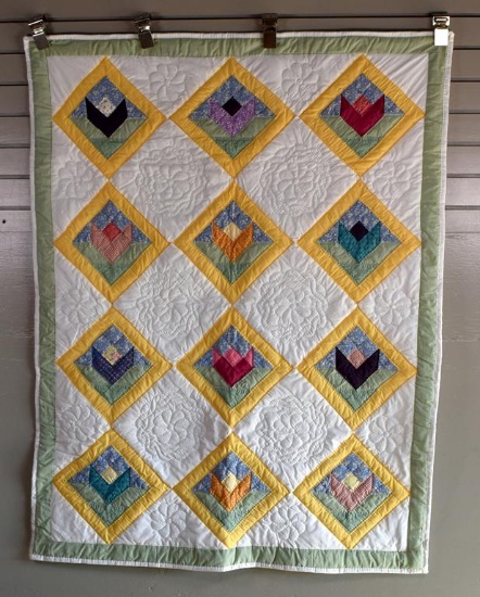 Smaller Hand-Quilted Throw, Child's Quilt, or Wall Hanging