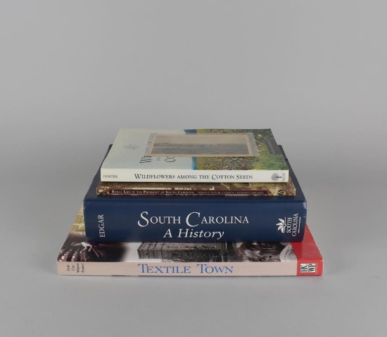 Lot of 4 SC History Books Plus One SC Postcard: “Textile Town”, “SC a History” by W. Edgar & More