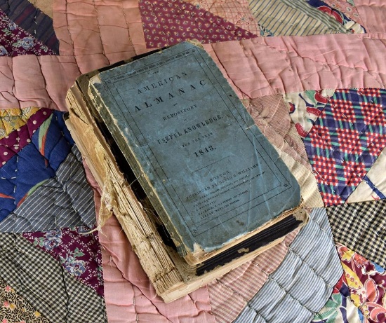 Lot of Two Antiquarian Books: “ American Almanac 1843” & “A Tramp Abroad” by Mark Twain