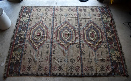 Vintage Turkish Kilim Wool 8' 5” x 11' 4” Carpet
