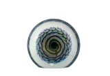 Robert Eickholt Art Glass Spiral Parachute Paperweight Etched “Eickholt 1988”, Ohio