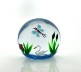 William Manson SNR Ltd Edition (No.12/150) Glass Paperweight-Upright Lake Scene, 1999 Scotland