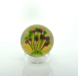 Lundberg Studios Daniel Salazar Glass Paperweight Etched “1981 D. Salazar”, California