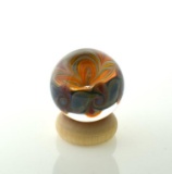 Bryce Majors (?) Art Glass Orb/Marble Etched “BAM” & Dated