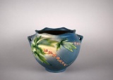 Roseville Pottery “Bleeding Heart” Blue 7” H Jardiniere/Planter, Shape 651-6”
