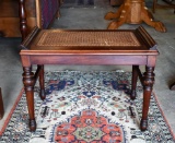 Vintage Small Bench Seat with Caned Top