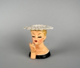 Vintage Ceramic Lady Head Vase, Napco C2589A, 1956 Japan