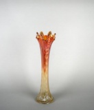 Vintage Ombre Marigold Carnival Swung Glass Vase