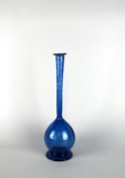 Hand Blown Blue Swirl 13.5” Vase