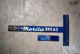 Vintage “Buy Merita Bread” Door Push Advertising Sign w/ Backing Piece