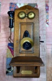 Antique Montgomery Ward & Co. “Diamond” Oak Wall Telephone