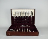Nobility Plate ”Reverie” 63 Piece Flatware Set with Wood Case & One Other Silver Plate Spoon