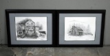David Garrett (American, XX) Ltd. Ed. Prints: Pigeon Forge Mill (53/750) & Oliver Cabin (54/750)