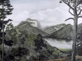 Eliz. Montgomery (Amer., XX) Signed Ltd. Ed. Print (1381/2000) “Table Rock from River Bluff”