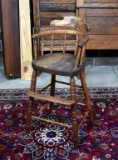 Antique Oak Youth/Child's Chair toddler Seat with Foot Rest