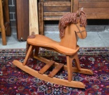 Child's Standard Maple Rocking Horse with Brown/Cognac Mane & Tail, 2005