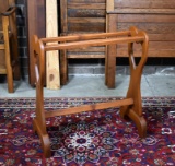 Solid Wood Quilt Rack with Heart Shaped Cut Out on End Pieces