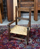 Primitive Child's Ladder Back Chair with Woven Splint Seat