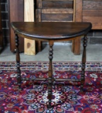 Vintage Walnut Demilune Side Table
