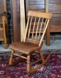 Vintage Medium-Size Shaker Influenced Hard Wood Rocking Chair
