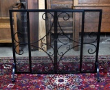 Contemporary Black Metal Gate-Style Fire Screen