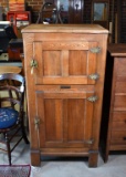 Antique New Princess Oak Ice Chest with Brass Hardware