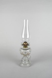 Antique P&A Manufacturing Co. Brass & Peanut Pattern Glass Oil Kerosene Lamp with Finger Loop
