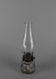 Antique Small Clear Ribbed Glass Oil Lamp
