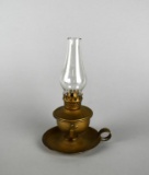 Miniature Brass Finished Metal Convertible Table Top or Hanging Metal Oil Lamp