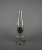 Antique Clear Glass Oil Lamp with Finger Loop