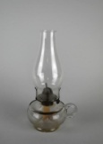 Antique Clear Glass Oil Lamp with Finger Loop